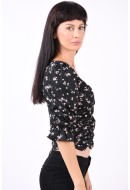 Bluza Dama Only Onlblanche 3/4 Black/Flower Detail
